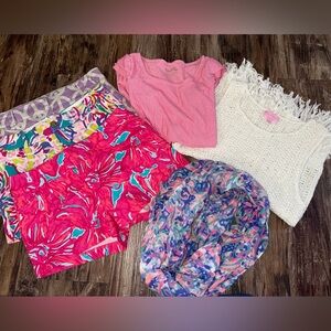 Rare Lilly Pulitzer top shorts scarf clothing lot of 6 size 0/XS